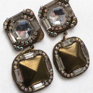 80s M & J Hansen Designs Crystal Runway Earrings